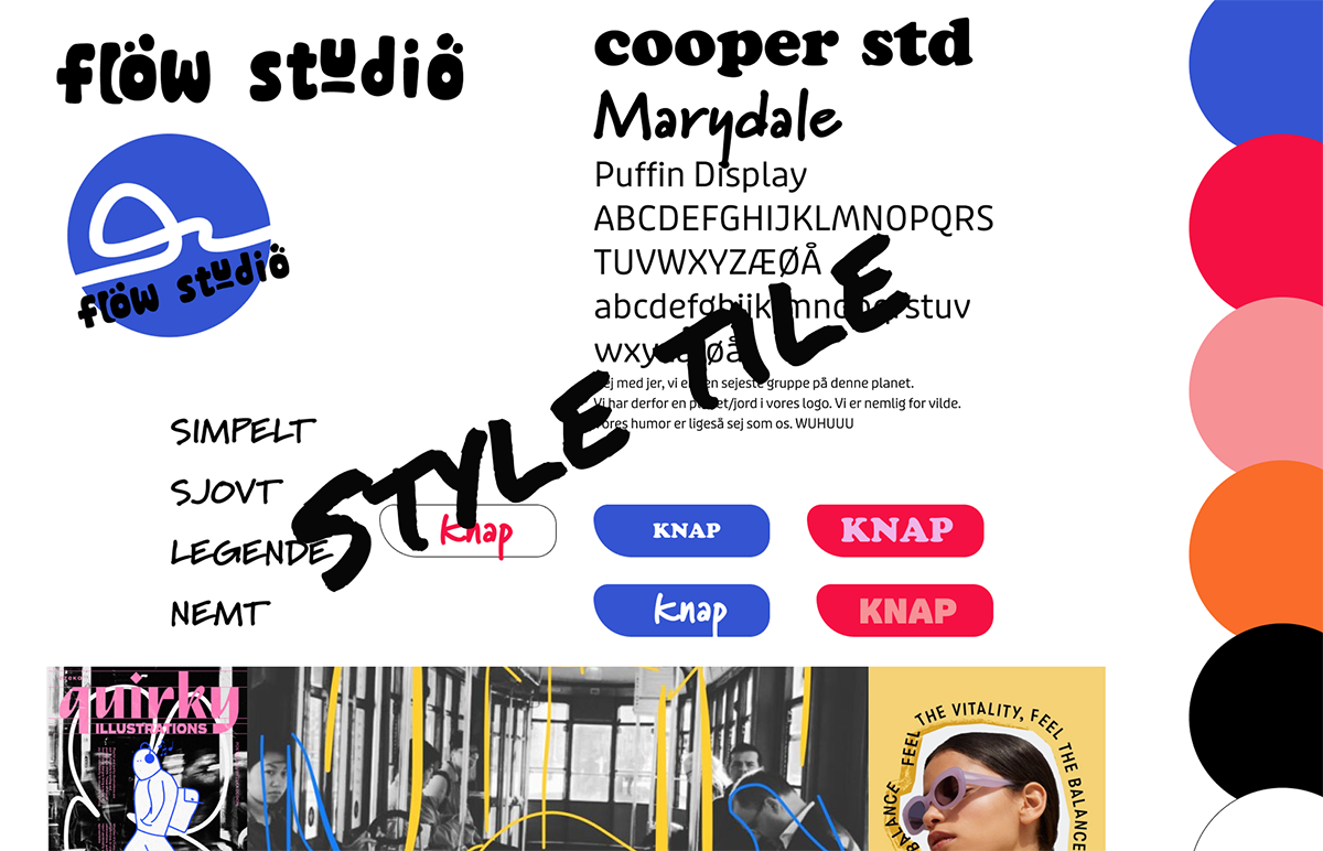 Wireframe til Flöw Studiös website