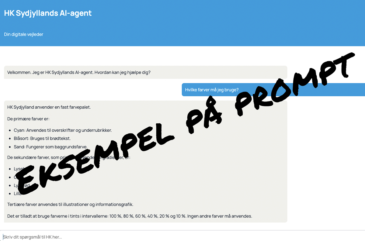 Eksempel på prompt til AI-agenten
