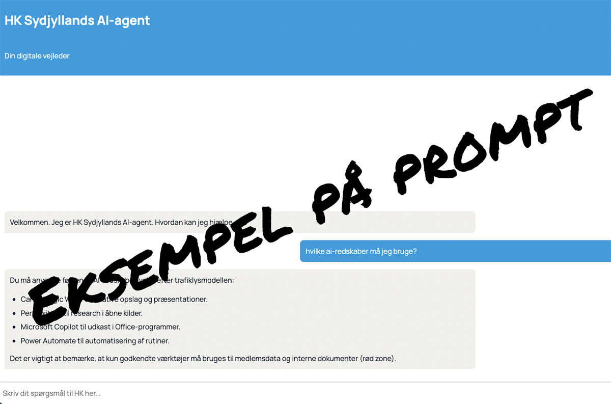 Eksempel på svarflow i AI-agenten